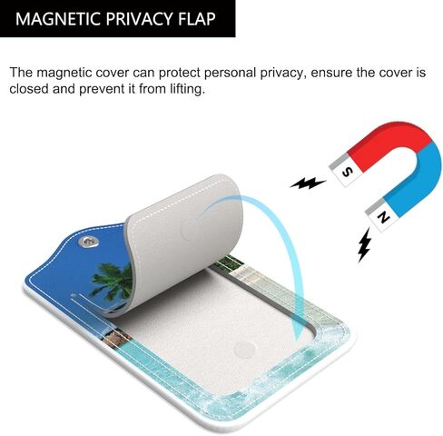 Audimi 2 قطعة من بطاقات الأمتعة، علامات حقيبة مع حلقة من الفولاذ المقاوم للصدأ لحماية الخصوصية وبطاقة عنوان للنساء والرجال والفتيات حقيبة سفر، الشاطئ in Kuwait