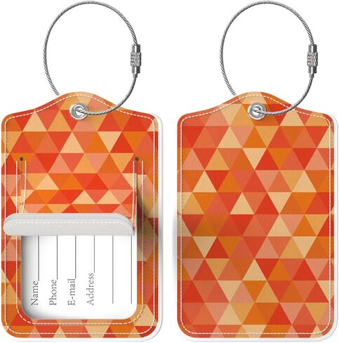 Audimi 2 قطعة من بطاقات الأمتعة، علامات حقيبة مع حلقة من الفولاذ المقاوم للصدأ لحماية الخصوصية وبطاقة عنوان للنساء والرجال والفتيات حقيبة سفر، الشاطئ in Kuwait