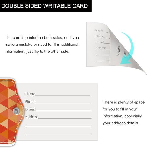 Audimi 2 قطعة من بطاقات الأمتعة، علامات حقيبة مع حلقة من الفولاذ المقاوم للصدأ لحماية الخصوصية وبطاقة عنوان للنساء والرجال والفتيات حقيبة سفر، الشاطئ in Kuwait