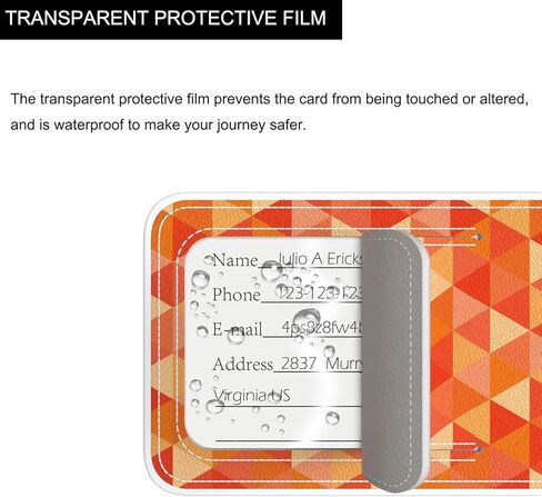 Audimi 2 قطعة من بطاقات الأمتعة، علامات حقيبة مع حلقة من الفولاذ المقاوم للصدأ لحماية الخصوصية وبطاقة عنوان للنساء والرجال والفتيات حقيبة سفر، الشاطئ in Kuwait