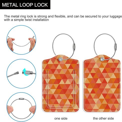 Audimi 2 قطعة من بطاقات الأمتعة، علامات حقيبة مع حلقة من الفولاذ المقاوم للصدأ لحماية الخصوصية وبطاقة عنوان للنساء والرجال والفتيات حقيبة سفر، الشاطئ in Kuwait