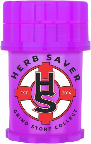 Large HerbSaver Grinder- Medical Grade Plastic Grinder with Razor Sharp Teeth, Pocket-Sized, Durable & Portable - Ideal for Grinding Herbs and Spices (Black) in Saudi Arabia