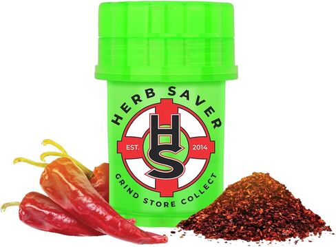 Large HerbSaver Grinder- Medical Grade Plastic Grinder with Razor Sharp Teeth, Pocket-Sized, Durable & Portable - Ideal for Grinding Herbs and Spices (Black) in Saudi Arabia