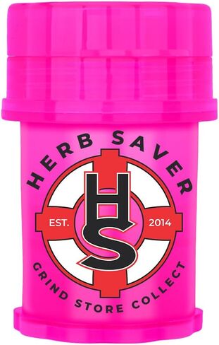 Large HerbSaver Grinder- Medical Grade Plastic Grinder with Razor Sharp Teeth, Pocket-Sized, Durable & Portable - Ideal for Grinding Herbs and Spices (Black) in Saudi Arabia