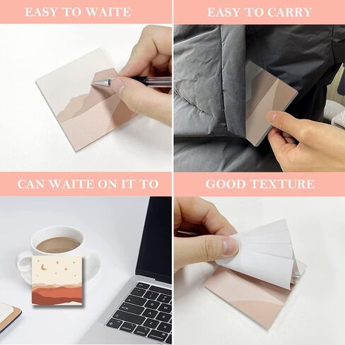 ECam [9 عبوات] ملاحظات لاصقة كلاسيكية، ملاحظات لاصقة بنية، ملاحظات لاصقة كرافت في 9 تصميمات أنماط، وسادات مذكرات ذاتية اللصق ذات مظهر عتيق، ملاحظات Post it باللون البني 3 × 3 بوصات، 50 ورقة/وسادة (ECam-504-2) in Kuwait