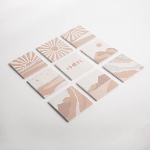 ECam [9 عبوات] ملاحظات لاصقة كلاسيكية، ملاحظات لاصقة بنية، ملاحظات لاصقة كرافت في 9 تصميمات أنماط، وسادات مذكرات ذاتية اللصق ذات مظهر عتيق، ملاحظات Post it باللون البني 3 × 3 بوصات، 50 ورقة/وسادة (ECam-504-2) in Kuwait