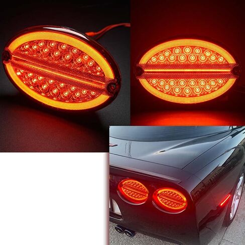 NJSBYL LED Side Marker Lamps Replacement for Corvette C5 1997 1998 1999 2000 2001 2002 2003 2004 Corvette Base Z06 Convertible Coupe Hatchback Red LED Lighting Rear Sidemarker Driving Signal Lights in Saudi Arabia