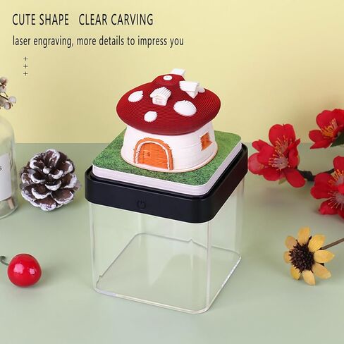 تقويم مكتب مع أضواء LED، تقويم قطعة الوقت، تقويم ثلاثي الأبعاد 2024، تقويم مكتب إبداعي دفتر ملاحظات DIY، هدية منحوتة للمدرسة والمنزل والمكتب - الفطر الأزرق in Kuwait