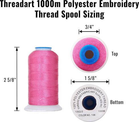 Threadart Polyester Machine Embroidery Thread By the Spool - No. 162 - Almond - 1000M - 40wt - Hundreds of Color Options in Kuwait