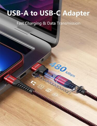 USB C to Lightning Cable 6FT 2Pack MFi Certified iPhone Fast Charger Nylon Type C iPhone Cord and USB-C to A Adapter with Keychain Compatible with iPhone 14 13 12 11 Pro Max XS XR X 8 7 6 Plus iPad… in Kuwait