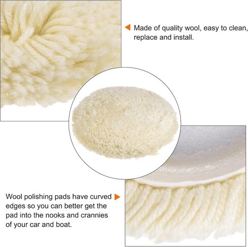 Wool Polishing Pads, 4.5 inch Wool Buffing Pad with Hook and Loop Back Cutting & Polishing for Car Motorcycle Washing Machine Refrigerator Furniture in Saudi Arabia