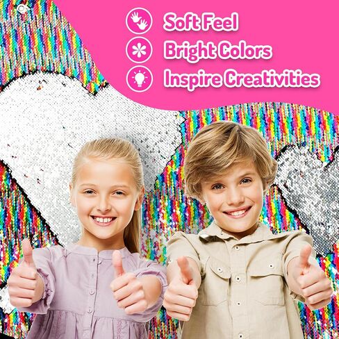 Reversible Sequins Sensory Wall Sensory Toys Tactile Stimulation for Kids, Rainbow Sequins 40’’ x 27.5’’ (Blue) in Saudi Arabia