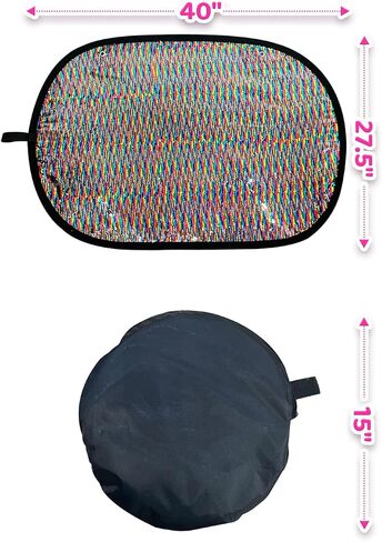Reversible Sequins Sensory Wall Sensory Toys Tactile Stimulation for Kids, Rainbow Sequins 40’’ x 27.5’’ (Blue) in Saudi Arabia