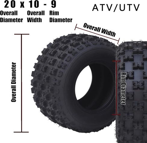 مجموعة من إطارين لجميع التضاريس 20x10-9-6PR TL EOS إطارات للطرق الوعرة لجميع التضاريس بدون أنبوب، إطار ATV/UTV in Kuwait