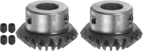 2pcs Bevel Gear 1M 20 Teeth 12mm Shaft Hole 1:1 Tapered Bevel Pinion Gear 45# Steel 1.5 Module 90 Degree Steering Gear, for Hardware Mechanical Rotation in Saudi Arabia
