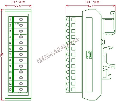إلكترونيات-صالون رفيع DIN السكك الحديدية جبل 16A/300V 1x13 موقف المسمار محطة كتلة وحدة التوزيع. in Saudi Arabia