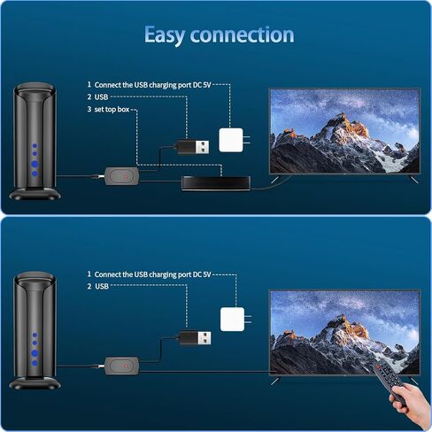 هوائي تلفزيون Desbory للتلفزيون الذكي أكثر من 700 ميل نطاق معزز للإشارة يدعم 4K 1080p Fire TV Stick وجميع القنوات المحلية HDTV الداخلية القديمة للتلفزيون in Saudi Arabia