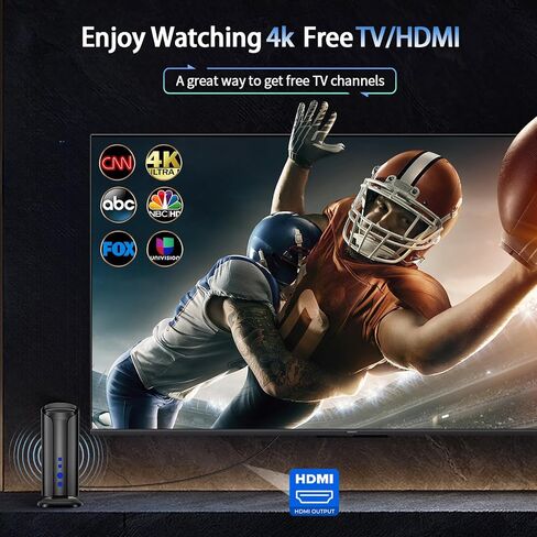 هوائي تلفزيون Desbory للتلفزيون الذكي أكثر من 700 ميل نطاق معزز للإشارة يدعم 4K 1080p Fire TV Stick وجميع القنوات المحلية HDTV الداخلية القديمة للتلفزيون in Saudi Arabia