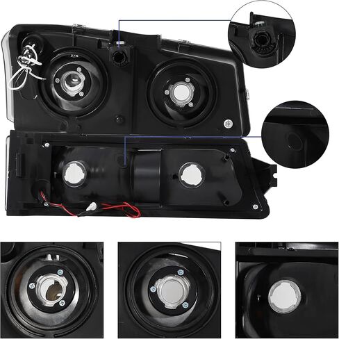 مجموعة مصابيح أمامية مضادة للضباب مع ضوء الانعطاف المتسلسل LED DRL مناسب لـ 03 04 05 06 Chevy Silverado Avalanche 1500 2500 3500/07 Classic (مبيت أسود وعاكس شفاف) in Kuwait