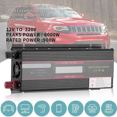 محول طاقة للسيارة من DC12V إلى AC220V 6000W مع شاشة LCD in Saudi Arabia