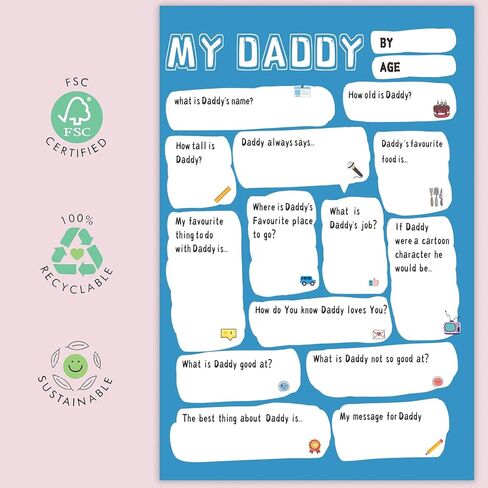 UUEFKTN Cute Daddy Birthday Card, Funny Birthday Gift Dad Husband, Dad Birthday Gift from son daughter, Dad Birthday Gift Ideas, Funny Fathers Day Card, Best Daddy Toddler Children DIY Card in Saudi Arabia