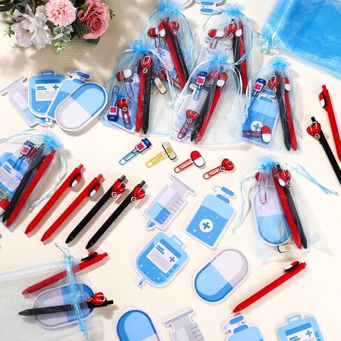 24 Sets Nurse Gift Appreciation Gift Set, Includes 24 Nurse Pens 24 Sticky Notes 24 Bookmarks and 24 Bags for Nurses Week Gifts Hospital School Nurse Supplies in Saudi Arabia