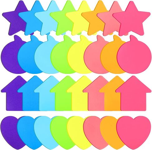 960 Pieces Cute Sticky Notes Set Heart Star Bubble Arrow Shaped Sticky Notes 3 x 3 Inch 8 Color Bright Colorful Self Sticky Note Pad School Office Supplies Easy to Post Clean and Removal in Saudi Arabia