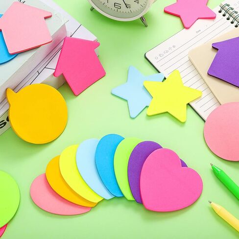 960 Pieces Cute Sticky Notes Set Heart Star Bubble Arrow Shaped Sticky Notes 3 x 3 Inch 8 Color Bright Colorful Self Sticky Note Pad School Office Supplies Easy to Post Clean and Removal in Saudi Arabia
