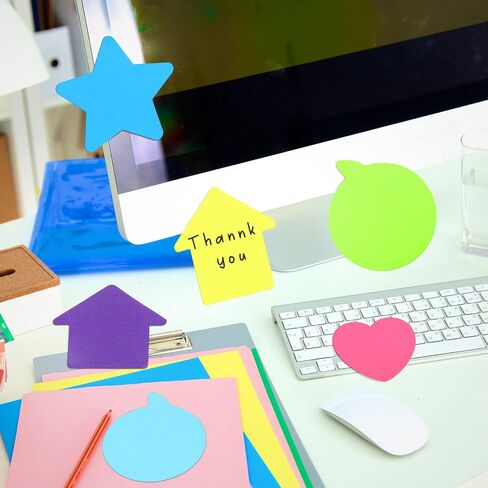 960 Pieces Cute Sticky Notes Set Heart Star Bubble Arrow Shaped Sticky Notes 3 x 3 Inch 8 Color Bright Colorful Self Sticky Note Pad School Office Supplies Easy to Post Clean and Removal in Saudi Arabia
