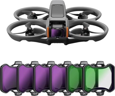 مجموعة مرشحات NEEWER Snap On ND&UV&CPL متوافقة مع DJI Avata 2، 6 عبوات من مرشحات الأشعة فوق البنفسجية وفلتر CPL ومرشحات الكثافة المحايدة، ND8 ND16 ND32 ND64، إطار نحيف للغاية وزجاج HD مطلي مزدوج الجوانب in Kuwait