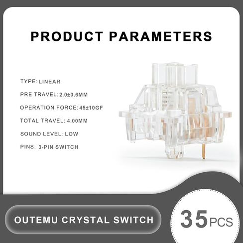YUNZII Outemu Switches for Mechanical Keyboard DIY (35 Pieces, Black Switch) in Saudi Arabia