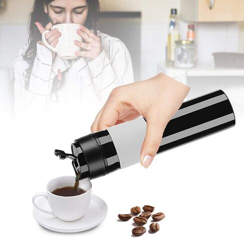 ماكينة صنع الاسبريسو الصغيرة المحمولة من Fdit، ماكينة صنع القهوة اليدوية بالضغط، ماكينة صنع القهوة اليدوية المدمجة للمنزل والمكتب والسفر في الهواء الطلق (أسود) in Saudi Arabia