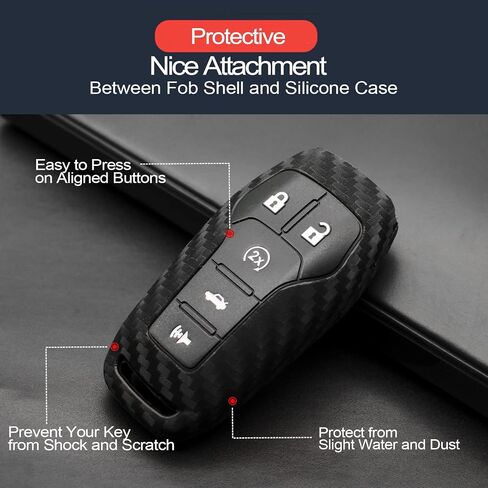 2pcs Compatible with Ford Edge Fusion Explorer Mustang F-150 F-250 F-350 F-450 Super Duty Expedition Lincoln MKC MKX MKZ Nautilus Silicone Key Fob Cover Case Keychain Holder in Saudi Arabia