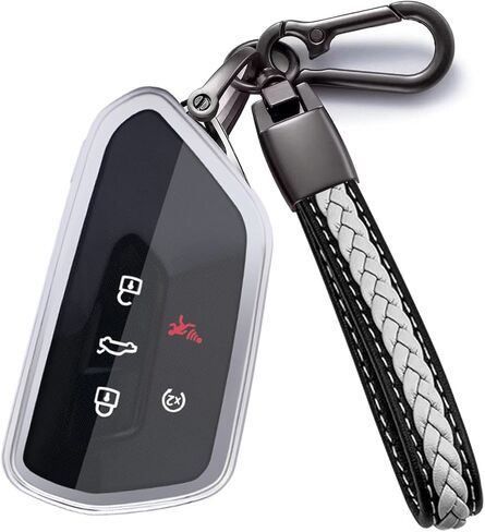 for VW Key Fob Cover Key Shell Case Compatible with Volkswagen ID.4 Golf 8 MK8 GTI ID.3 Seat Leon MK4 Skoda Octavia in Saudi Arabia