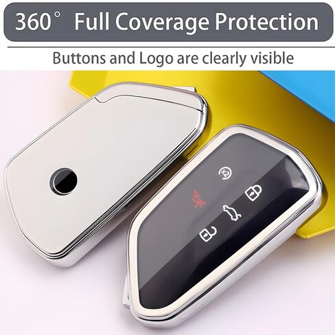 for VW Key Fob Cover Key Shell Case Compatible with Volkswagen ID.4 Golf 8 MK8 GTI ID.3 Seat Leon MK4 Skoda Octavia in Saudi Arabia