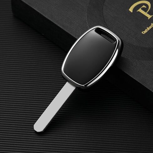 ELOHEI Key Fob Cover for Honda, Premium Soft TPU Full Protection Key Fob Case Compatible with 2003-2012 Honda Accord Civic CR-V Pilot Smart Remote Keyless Key Shell (Silver Border Black) in Kuwait