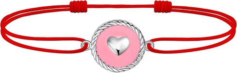 J.Endéar خلخال على شكل قلب للفتيات والنساء، خلخال مطلي بالمينا الوردي المقاوم للماء 925 من الفضة الإسترلينية، خلخال بحبل بوهو قابل للتعديل، مجوهرات أصلية in Kuwait