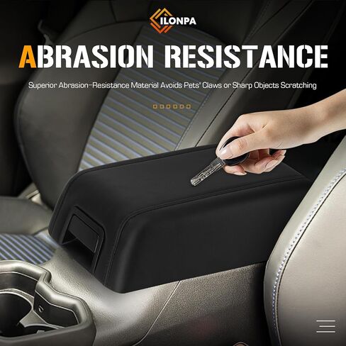 ILONPA Black Center Console Lid Cover Armrest Box Cover Kit w/Latch Compatible with 2004 2005 2006 2007 2008 Ford F150 Replaces 5L3Z1506024AAD in Saudi Arabia