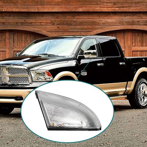 HQPASFY LED مرآة بدوره إشارة الضوء الأمامي الأيسر للسائق متوافق مع دودج 2009-2014 رام 1500 2010-2014 رام 2500 استبدال #68064949AA in Kuwait