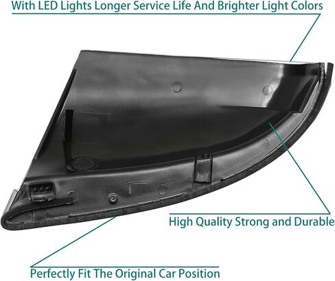 HQPASFY LED مرآة بدوره إشارة الضوء الأمامي الأيسر للسائق متوافق مع دودج 2009-2014 رام 1500 2010-2014 رام 2500 استبدال #68064949AA in Kuwait