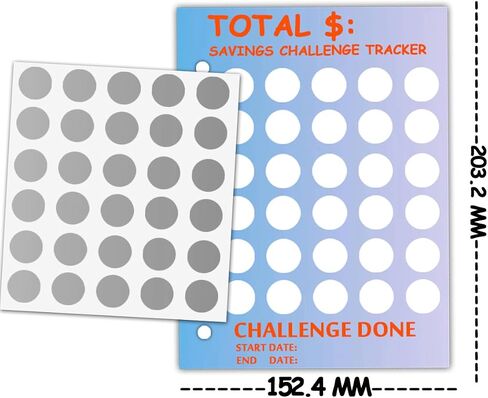 Scratch Off Money Saving Challenge Binder Trackers for 6 Ring A5 Binders,4 Pcs Per Pack in Saudi Arabia
