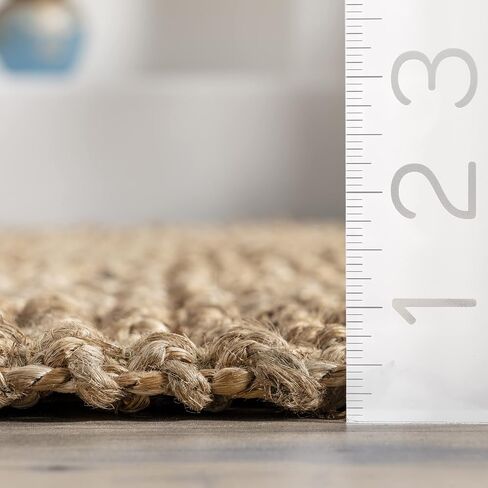 سجادة منطقة NuLOOM Raleigh Farmhouse Jute Tasseled Area، مقاس 5×8، طبيعية in Kuwait