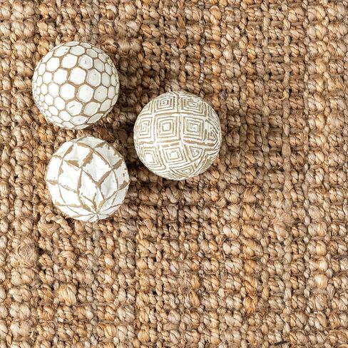 سجادة منطقة NuLOOM Raleigh Farmhouse Jute Tasseled Area، مقاس 5×8، طبيعية in Kuwait