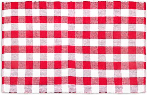 HOMEMONDE 3'x5' Buffalo Plaid Rug Washable Red and White Cotton Checked Area Rug Outdoor and Indoor for Living Room, Bedroom, Porch, Kitchen, Entryway in Saudi Arabia