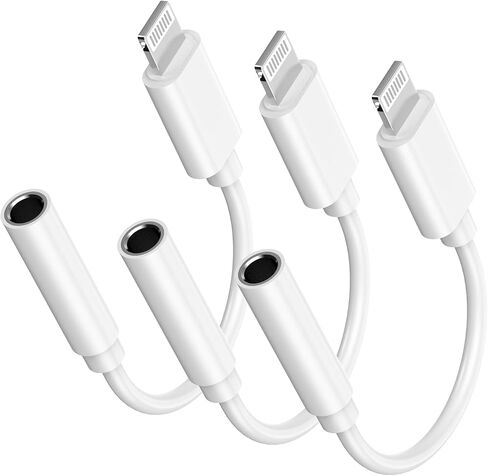 Apple MFi Certified Lightning to 3.5 mm Headphone Jack Adapter for iPhone, 3 Pack iPhone 3.5mm Aux Audio Adapter Converter Cable Dongle Compatible for iPhone 14 13 12 11 Pro Max XS XR X 8 7 6 iPad in Saudi Arabia