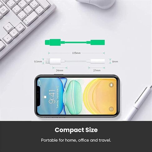 Apple MFi Certified Lightning to 3.5 mm Headphone Jack Adapter for iPhone, 3 Pack iPhone 3.5mm Aux Audio Adapter Converter Cable Dongle Compatible for iPhone 14 13 12 11 Pro Max XS XR X 8 7 6 iPad in Kuwait