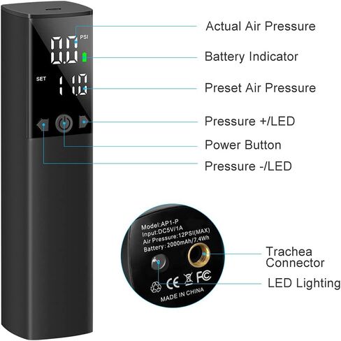مضخة كرة كهربائية للكرات الرياضية، مضخة هواء لكرة السلة مع شاشة LCD، مضخات هواء لكرة الرجبي الكرة الطائرة مع ملحقات إبر منفوخة ومفرغة in Kuwait