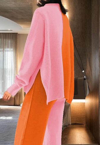 GOLDSTITCH Women's Two Piece Outfits Sweater Sets Long Sleeve Knit Pullover and Wide Leg Pants Sweatsuit in Kuwait
