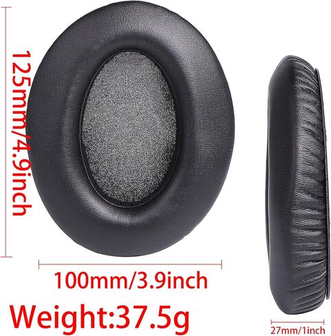 Replacement Earpads Headsets Earbuds Ear Muffs Ear Cups Ear Cover & Acoustic Foam Compatible with Sennheiser HD515,HD555,HD595,HD579,HD598,PC360,HD518 Headphones Protein Leather Black in Saudi Arabia