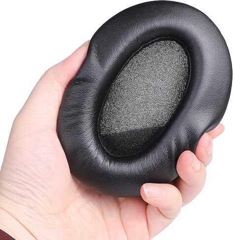 Replacement Earpads Headsets Earbuds Ear Muffs Ear Cups Ear Cover & Acoustic Foam Compatible with Sennheiser HD515,HD555,HD595,HD579,HD598,PC360,HD518 Headphones Protein Leather Black in Saudi Arabia